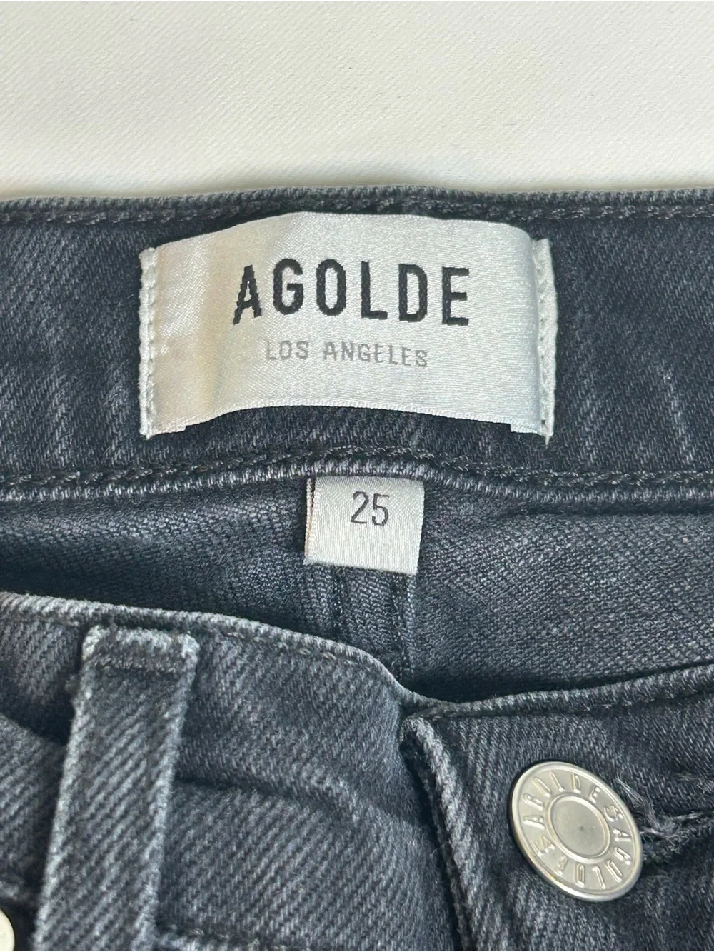 AGOLDE Riley bottom fly Black Straight-Leg Jeans women’s 25 high rise premium